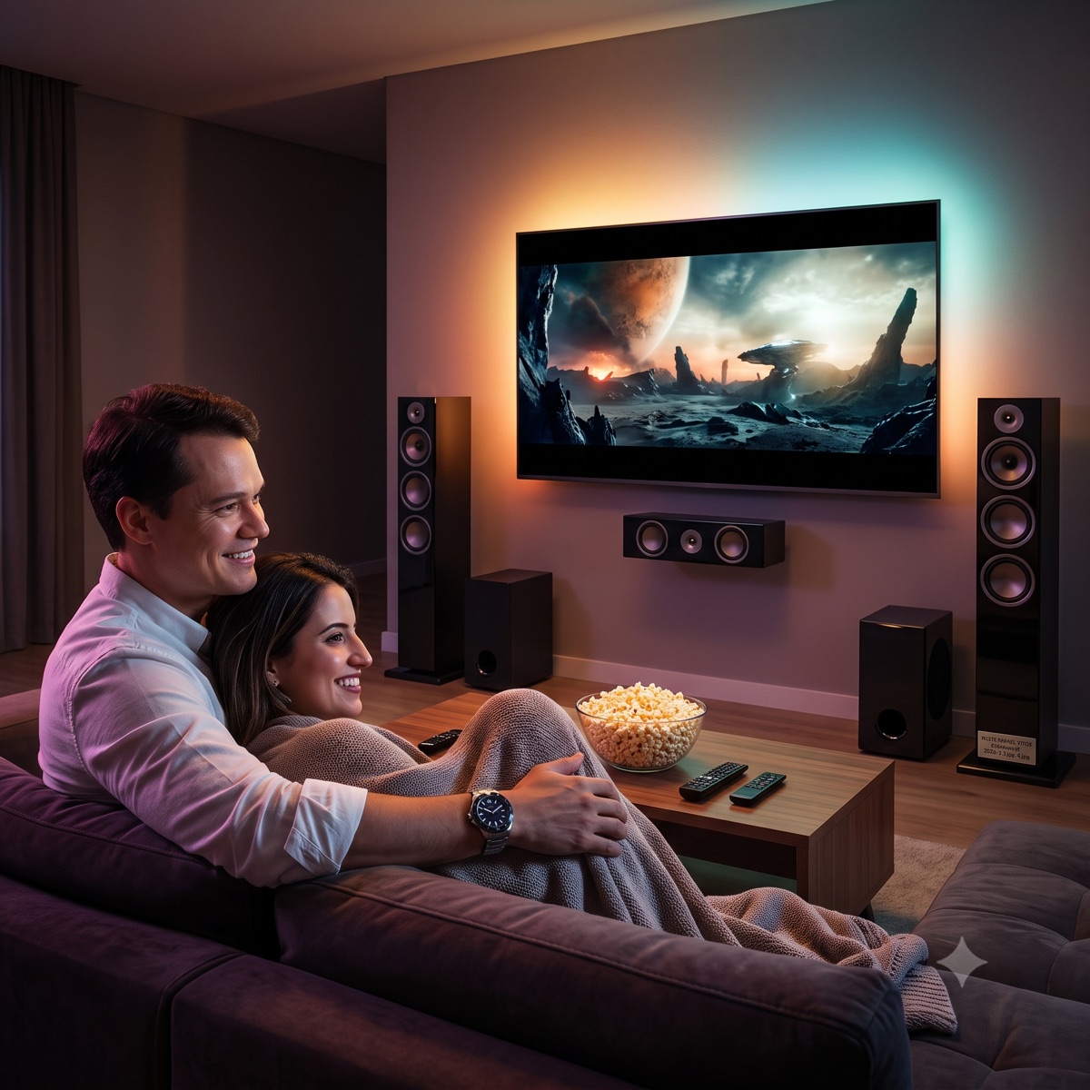 Smart TV 75" + Home Theater 5.1